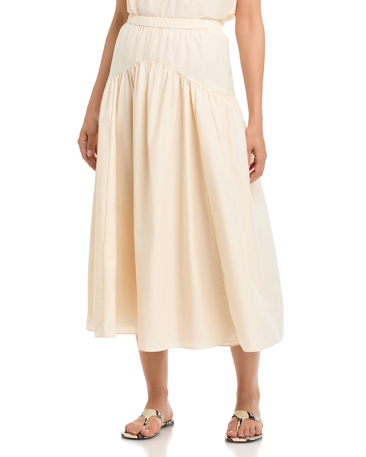 Theory Seamed Yoke Midi Skirt