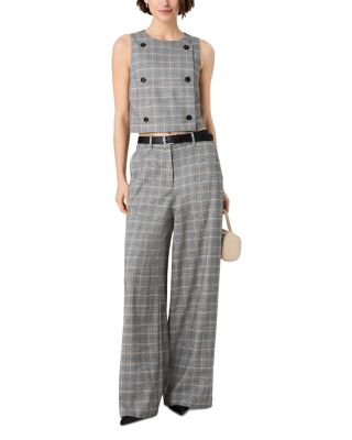 Matteo Plaid Double Breasted Top & Matteo Plaid Wide Leg Pants