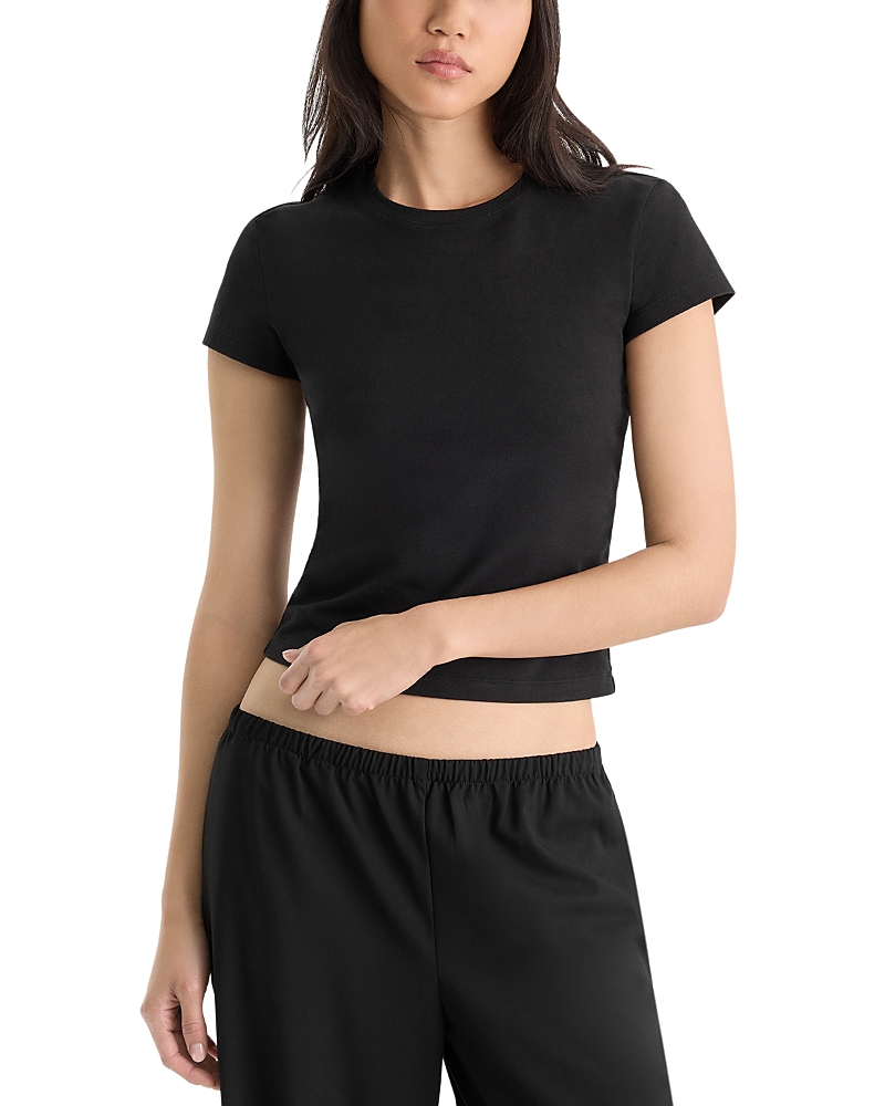 Good American The Cap Sleeve Cotton Stretch Tee