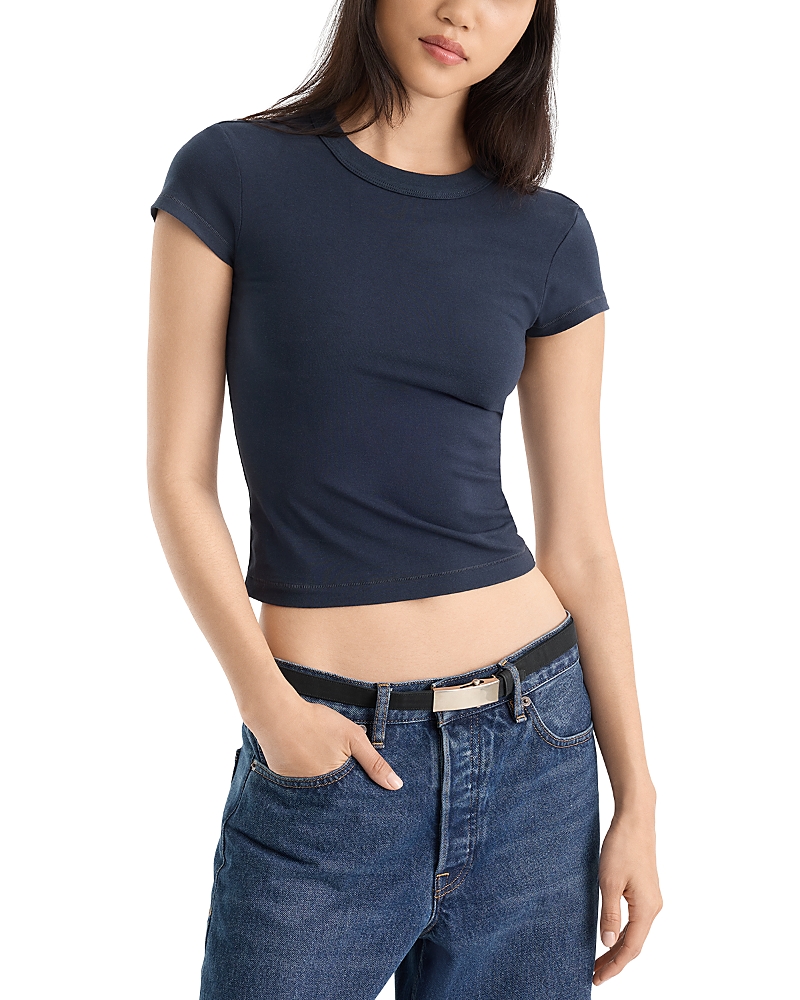 Good American The Cap Sleeve Cotton Stretch Tee