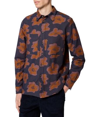 Floral Pattern Cotton Pocket Shirt