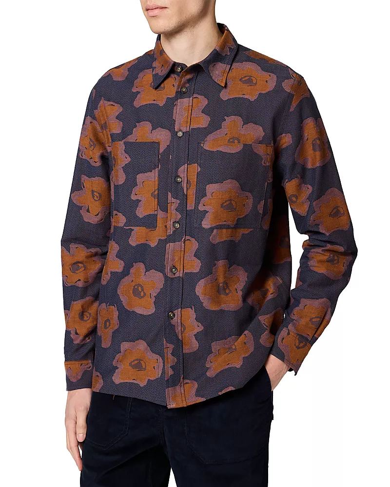 Ps Paul Smith Floral Pattern Cotton Pocket Shirt