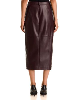 Madeline Faux Leather Midi Skirt - thumbnail 3