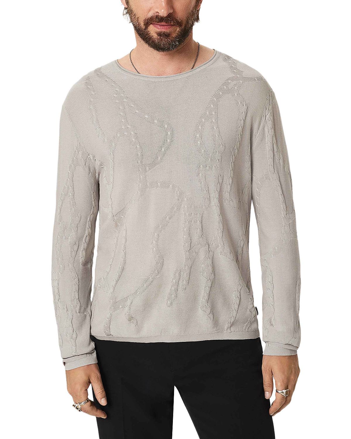John Varvatos Broken Twig Cotton Crewneck Sweater