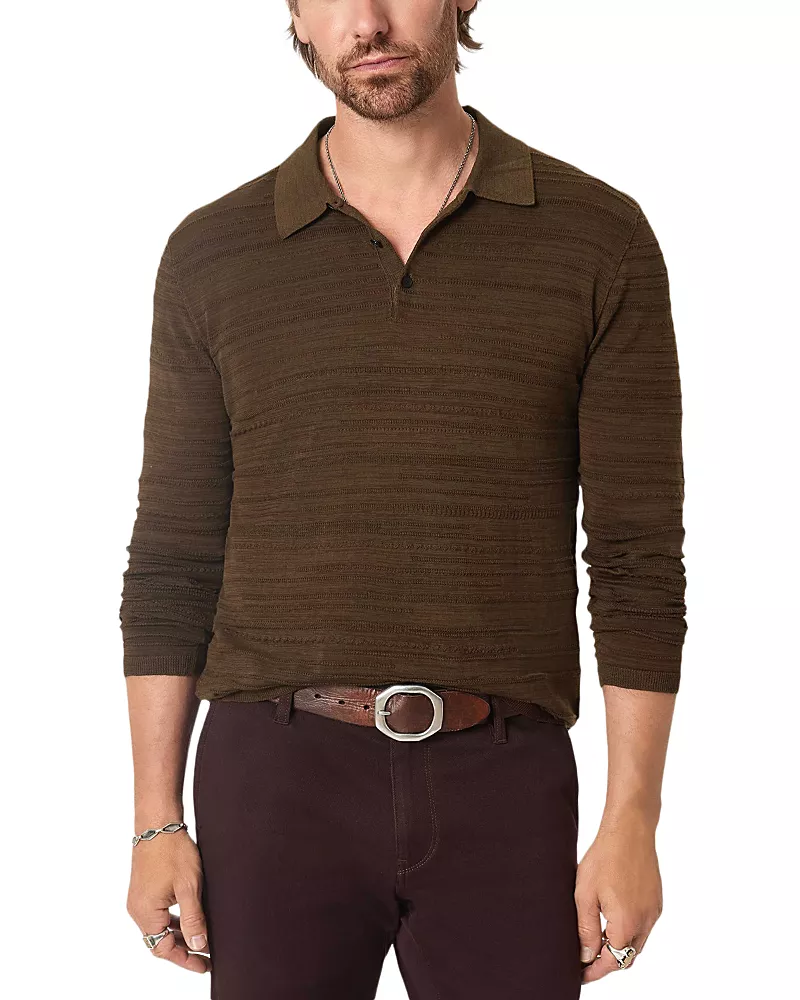 John Varvatos Hughs Marl Stitch Cotton Polo Shirt