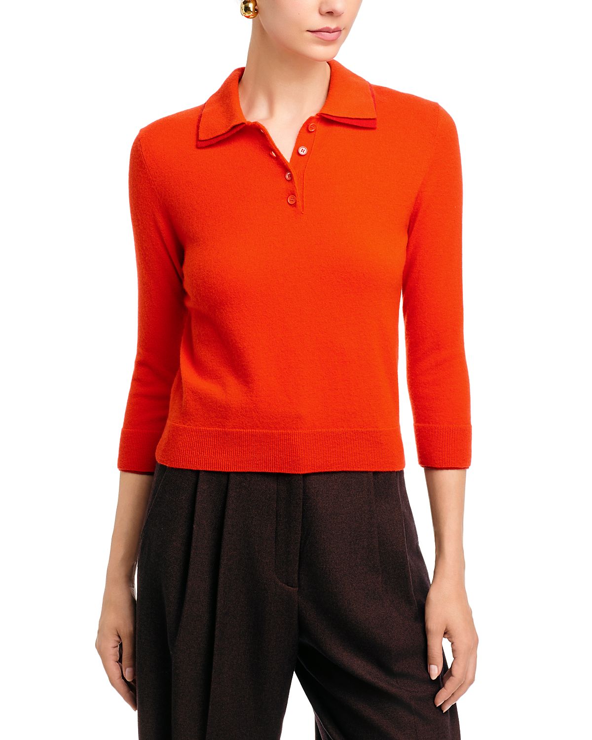 Vince Wool Cashmere Blend Polo Sweater