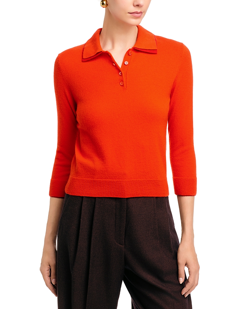 Vince Wool Cashmere Blend Polo Sweater
