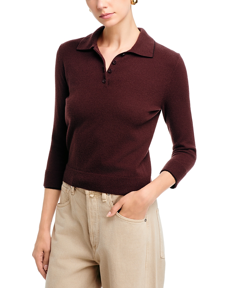 Vince Wool Cashmere Blend Polo Sweater