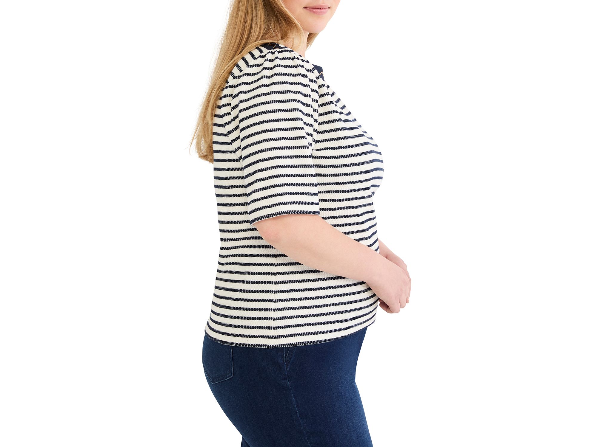 Embroidered Boat Neck Top — Image 3