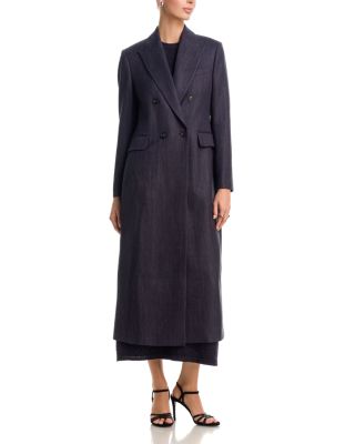 Four Button Wool Blend Duster Coat