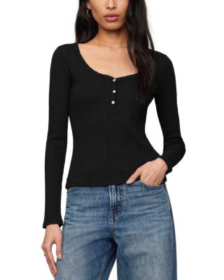 Audri Scalloped Long Sleeve Top