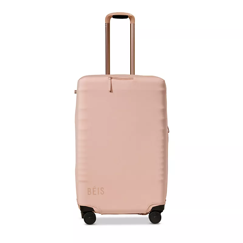 BEIS The Medium Check In Luggage Cover in Atlas Pink