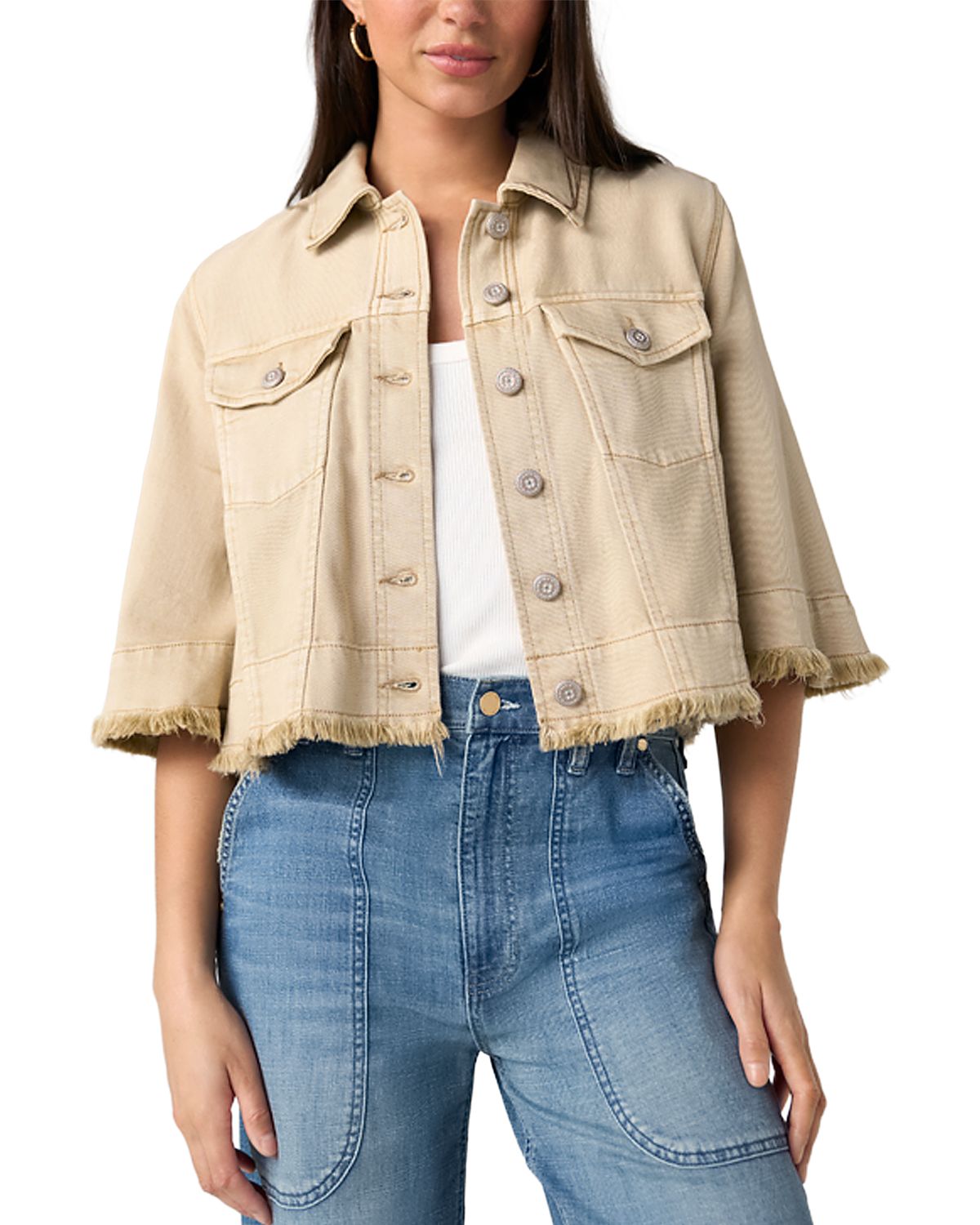Liverpool Los Angeles Frayed Flounce Jacket