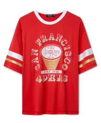  Women's NFL San Francisco 49ers Glitter Boxy Ringer