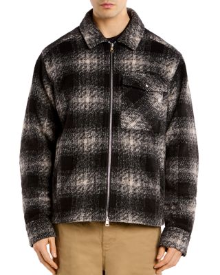 Point Collar Zip Check Pocket Shirt