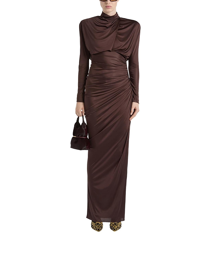 Balmain Long Flowing Jersey Dress