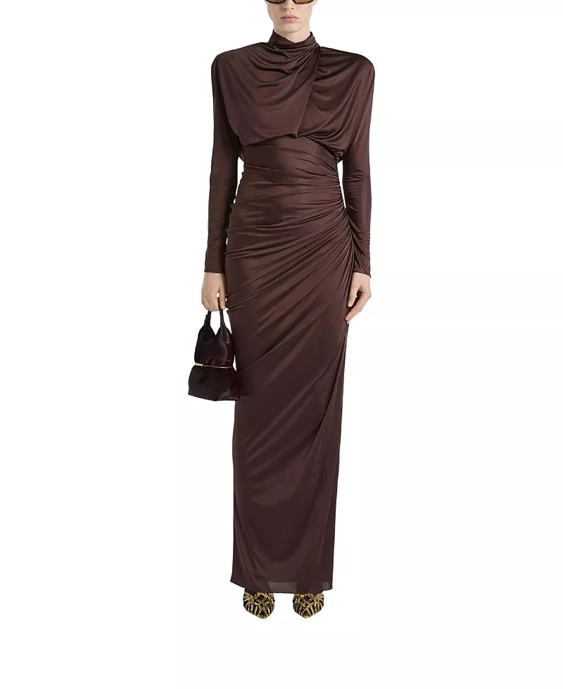 Balmain Long Flowing Jersey Dress