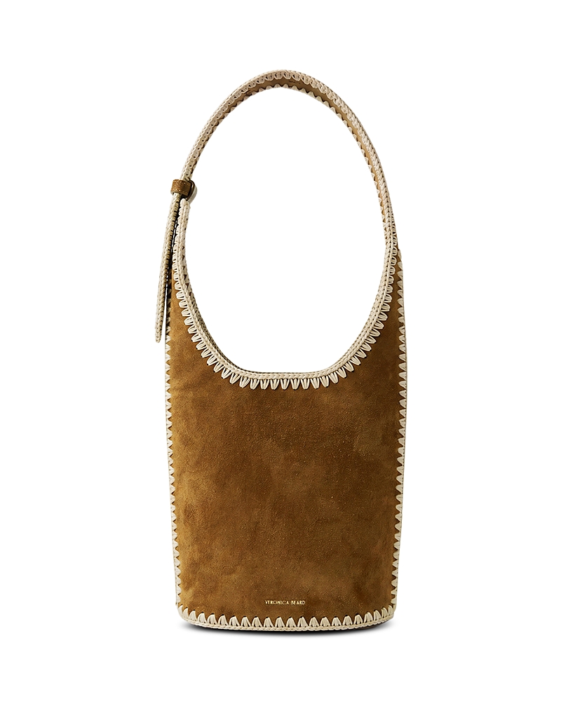 Veronica Beard Whipstitch Loop Suede Shoulder Bag