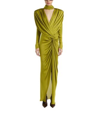 Balmain Long Silk Chiffon Dress
