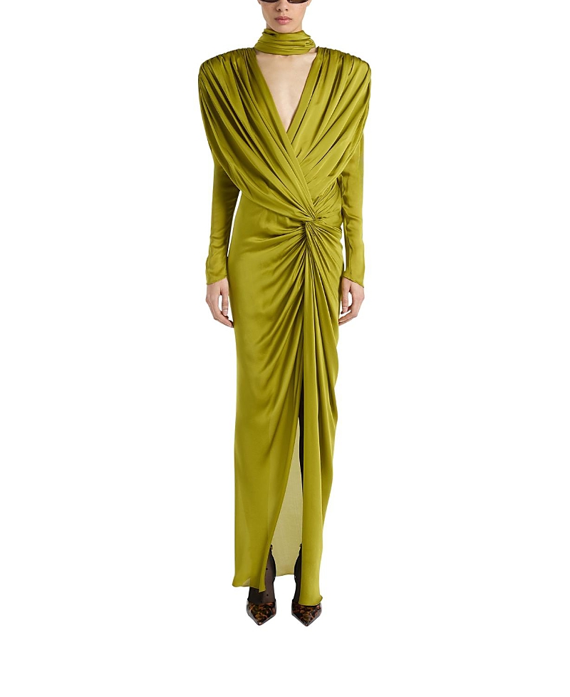 Balmain Long Silk Chiffon Dress