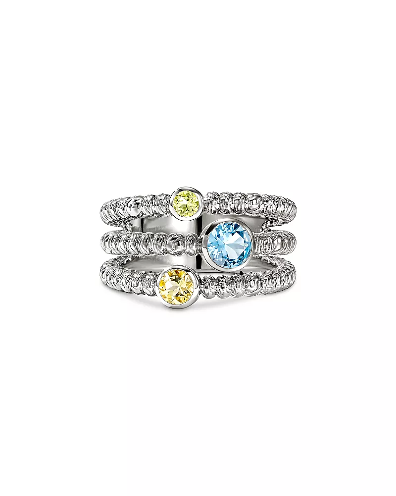 John Hardy Sterling Silver Heishi Gemstone Ring