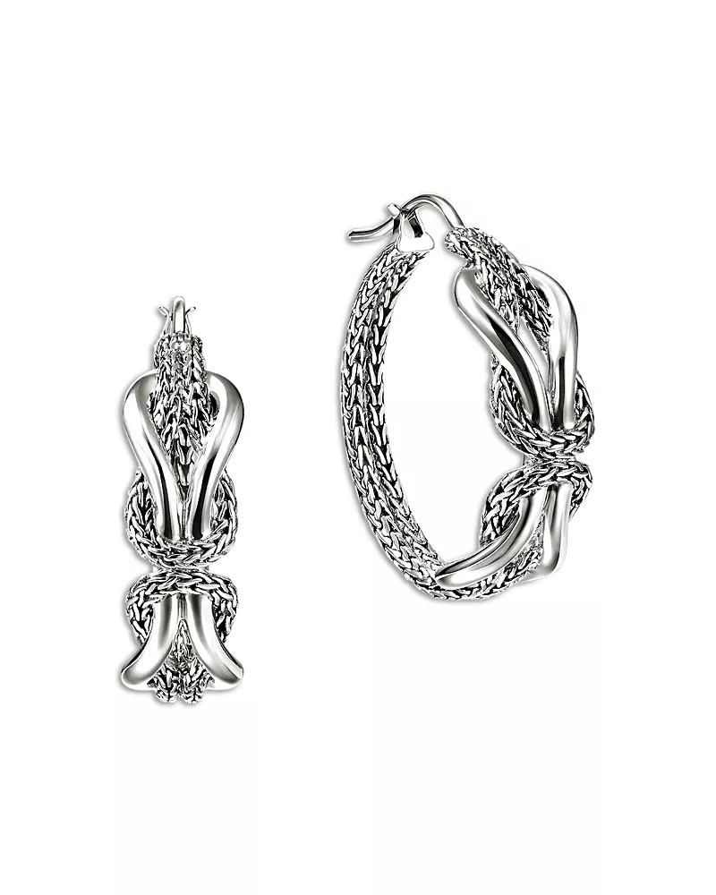 John Hardy Sterling Silver Love Knot Infinite Hoop Earrings