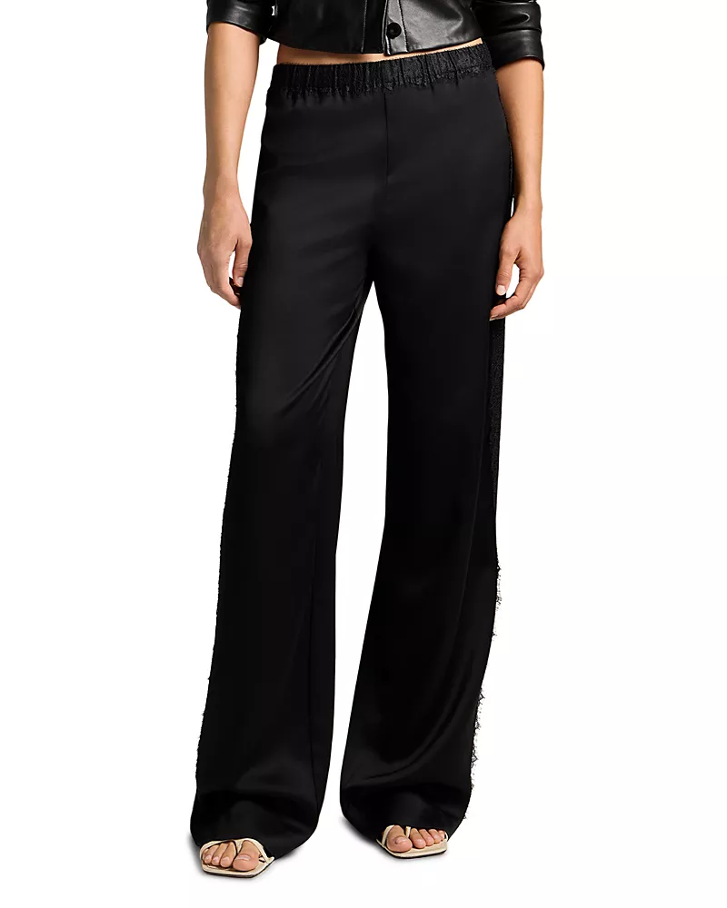 Vince Mid Rise Lace Trim Pull On Pants