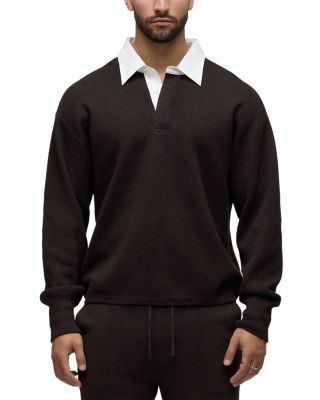 Contrast Collar Cotton Blend Polo Shirt