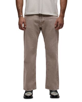 Rylan Relaxed Straight Fit Cotton 30" Jeans in Distress Brindle