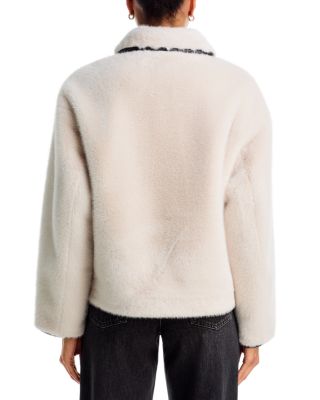 Faux Shearling Spread Collar Jacket - Exclusive - thumbnail 4