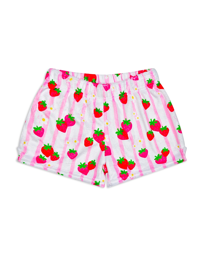 Iscream Girls' Strawberry Striped Plush Shorts - Little Kid, Big Kid