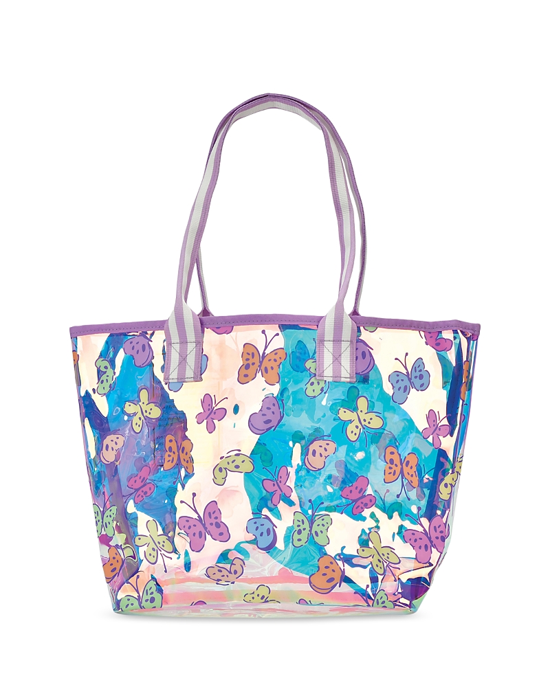 Iscream Girls' Bright Butterflies Clear Tote Bag - Little Kid, Big Kid