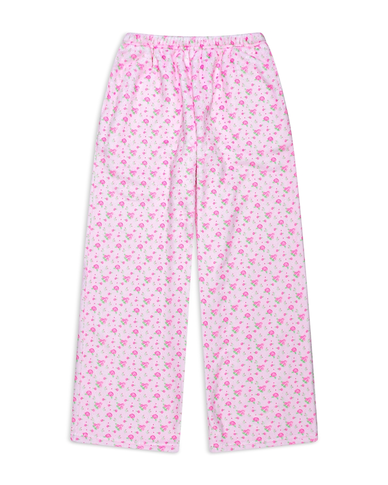 Iscream Girls' Pretty In Pink Printed Plush Pants - Little Kid, Big Kid