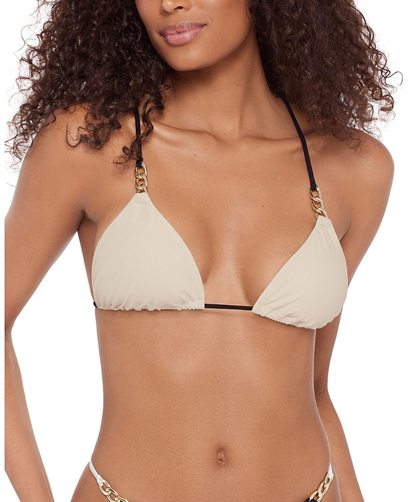 Steve Madden Over the Shoulder Triangle with Gold Chain Trim Top