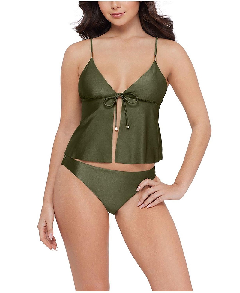 Steve Madden Tie Front Crop Tankini Top