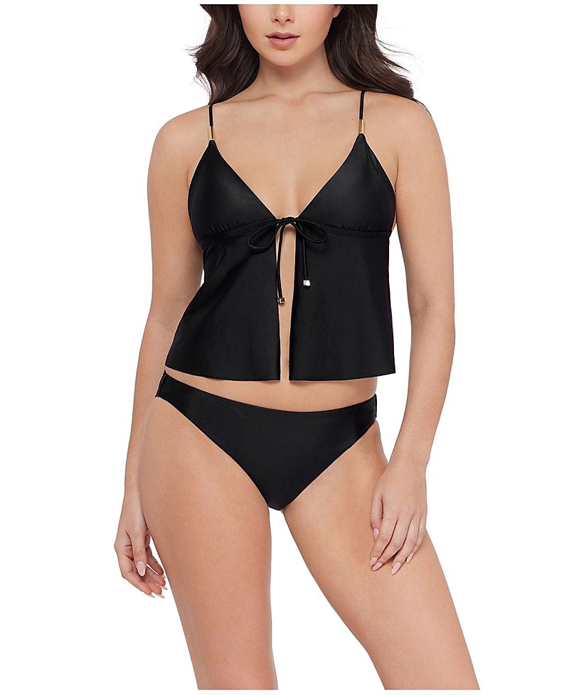Steve Madden Tie Front Crop Tankini Top