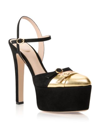 Women's Crasher Buckled Leather Platform Pumps