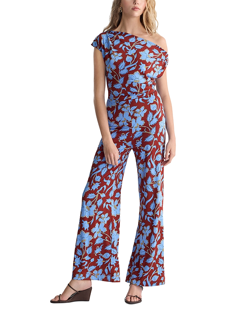 Diane von Furstenberg Wittrock One Shoulder Flare Leg Jumpsuit