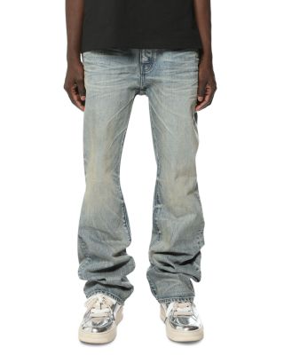 Vintage Green Cast Bootcut Fit Cotton 34" Jeans in Medium Indigo