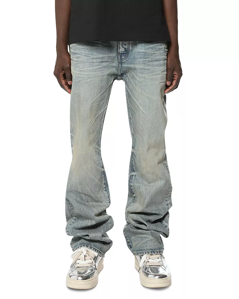 Purple Brand Vintage Green Cast Bootcut Fit Cotton 34 Jeans in Medium Indigo