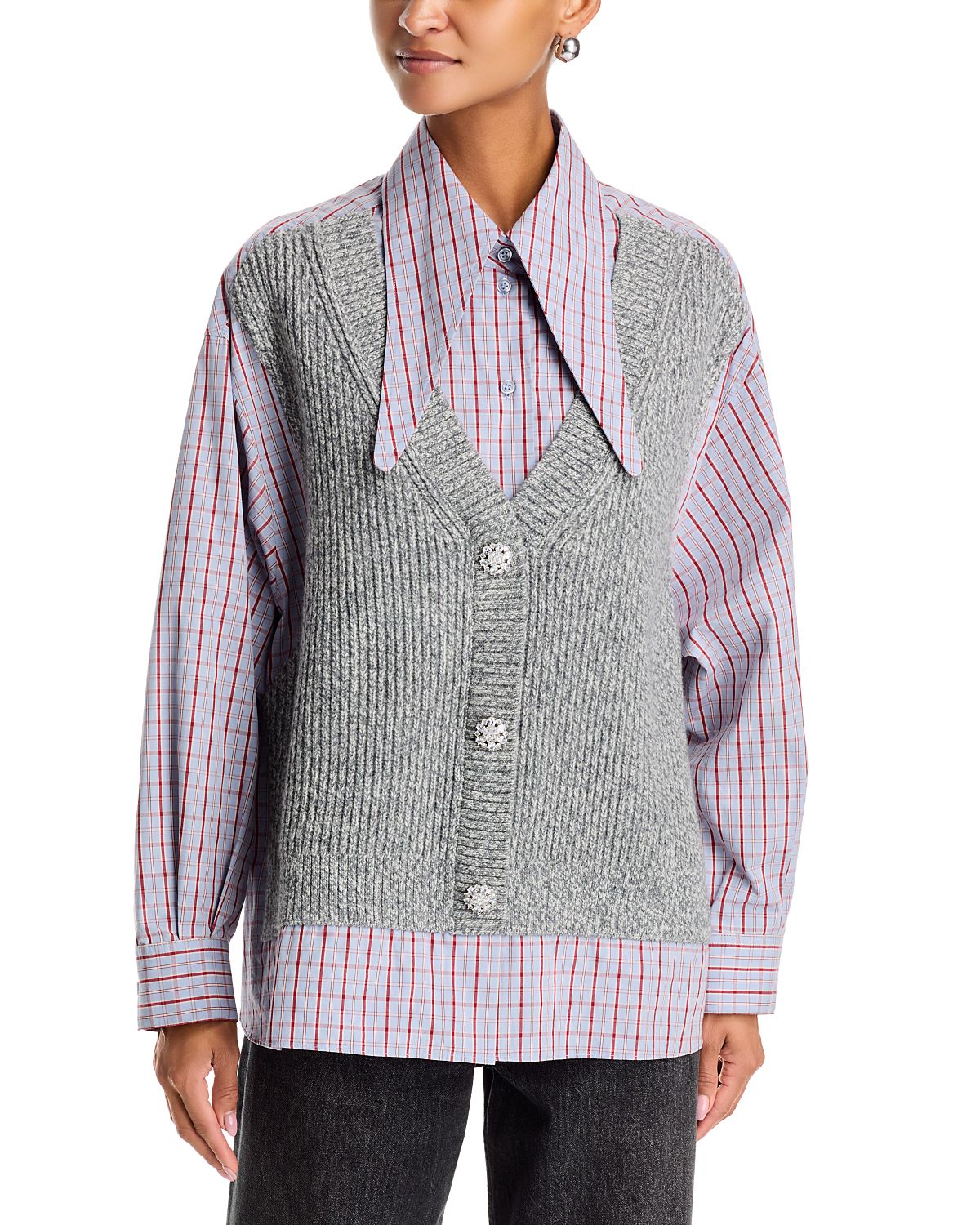 Essentiel Antwerp Kute Fabric Mix Shirt