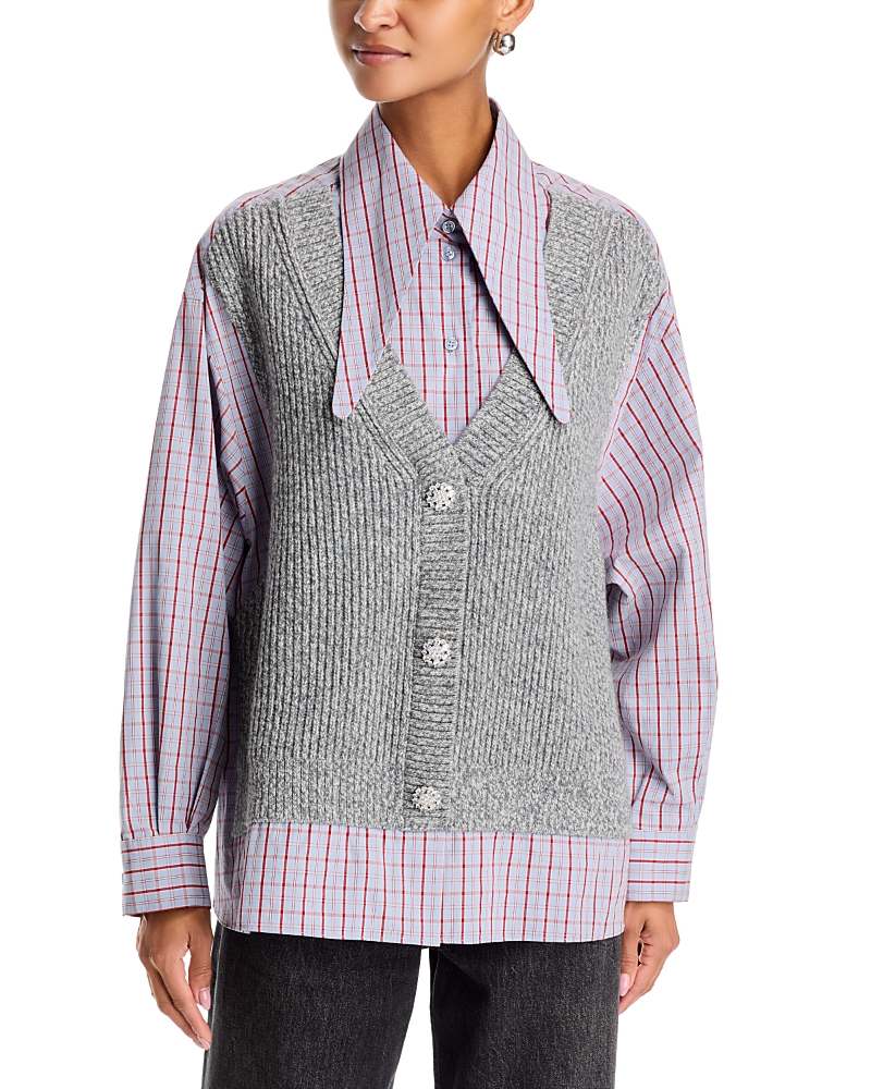 Essentiel Antwerp Kute Fabric Mix Shirt