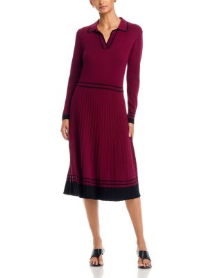 Color Blocked Polo Midi Dress