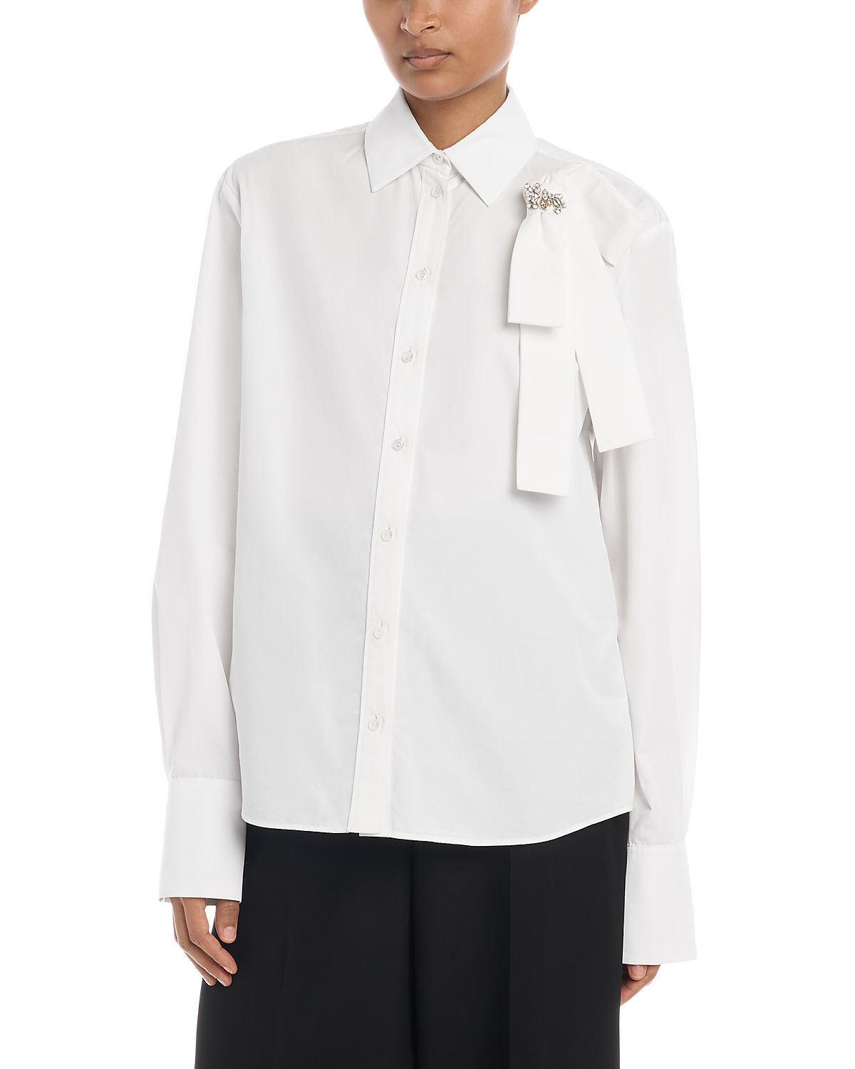 Erdem Cotton Poplin Long Sleeve Shirt