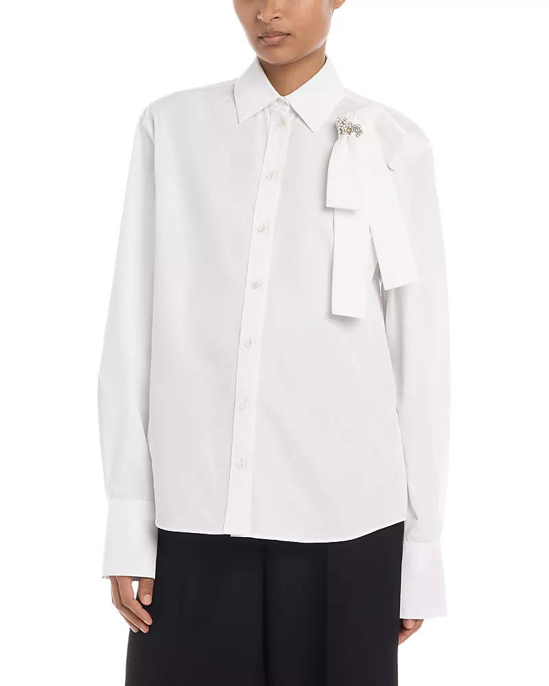Erdem Cotton Poplin Long Sleeve Shirt