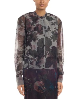 Printed Jacquard Cardigan Sweater 