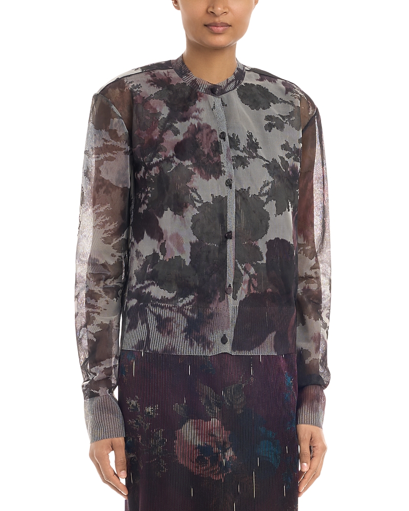 Erdem Printed Jacquard Cardigan Sweater