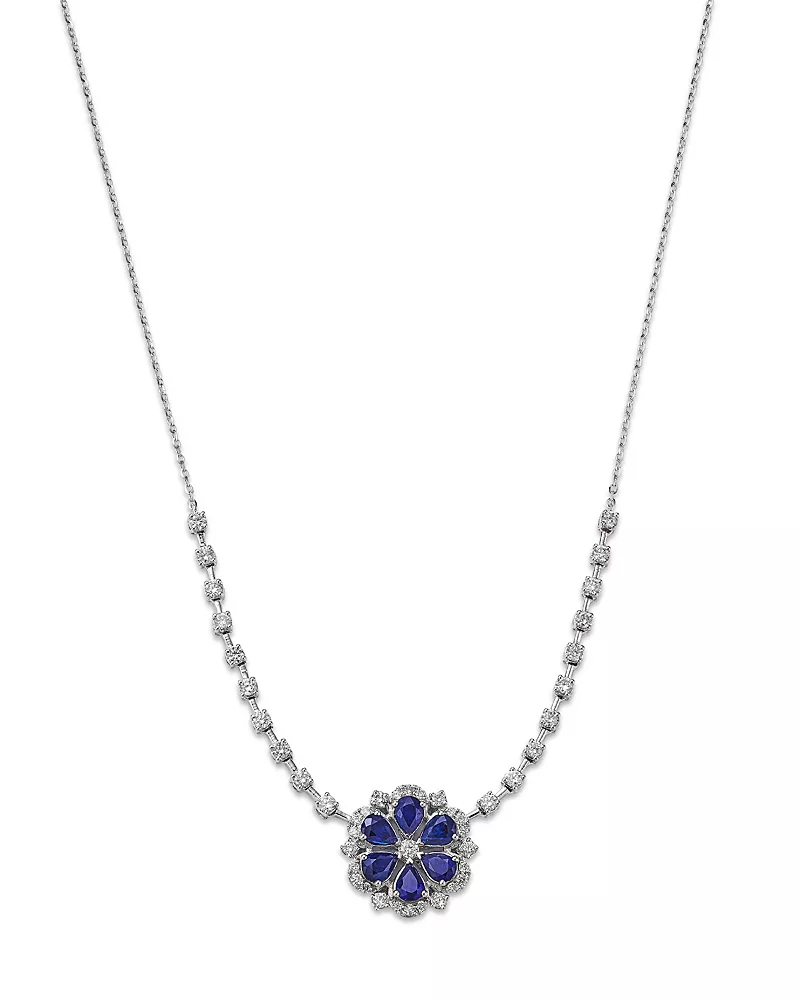 Bloomingdale's Fine Collection Diamond and Gemstone Pendant Necklace in 14K Gold, 16