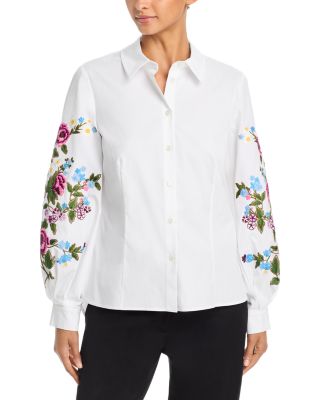 Embroidered Puff Sleeve Shirt 