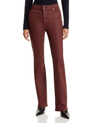 The Reboot High Rise Coated Bootcut Jeans in Currant